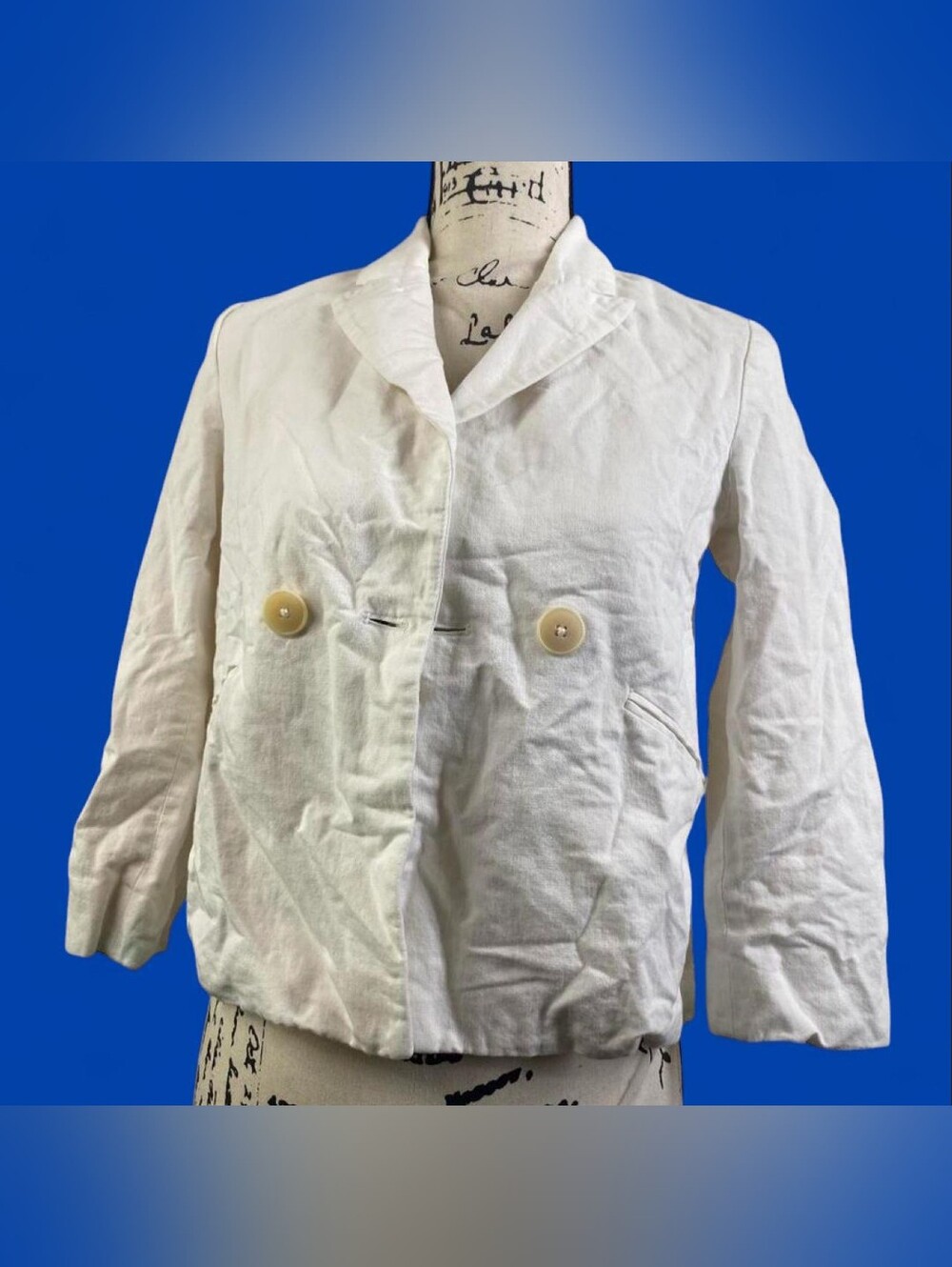 : Zara Kids Girls White Cropped Blazer Jacket Size 10 Double Breasted